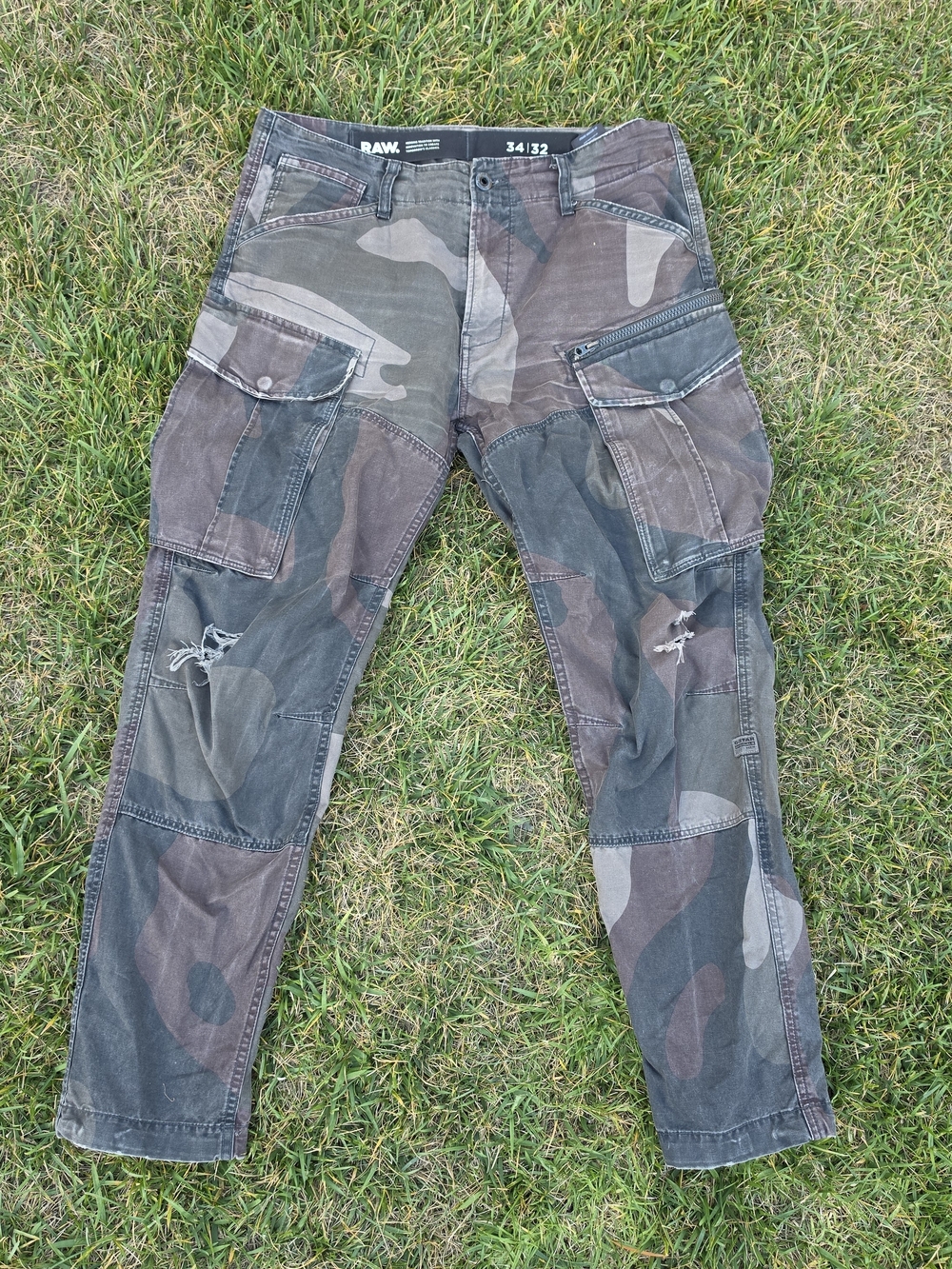 G-Star Men's Camo Cargo Pants - Green/Black 34x32